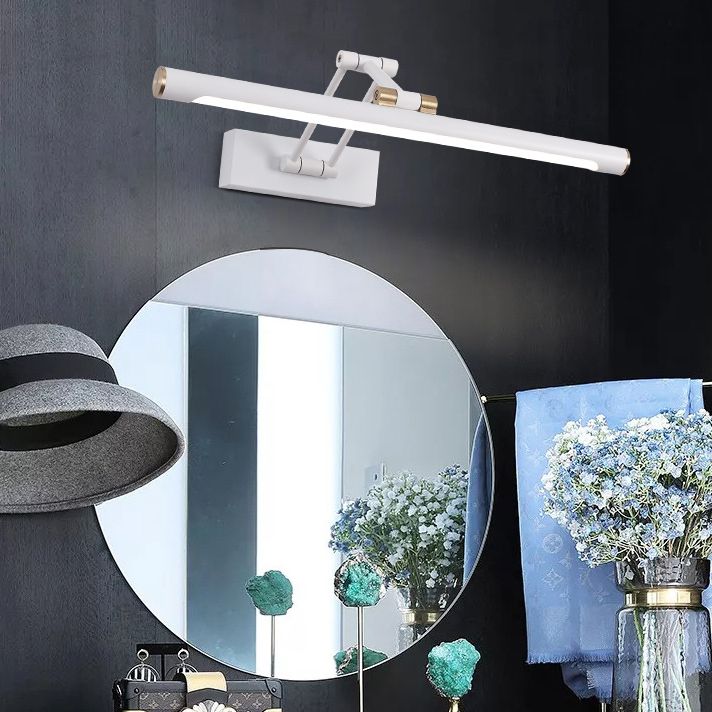 Hukatol Modern Adjustable Mirror Front Vanity Metal LED Wall Lamp, Black/White