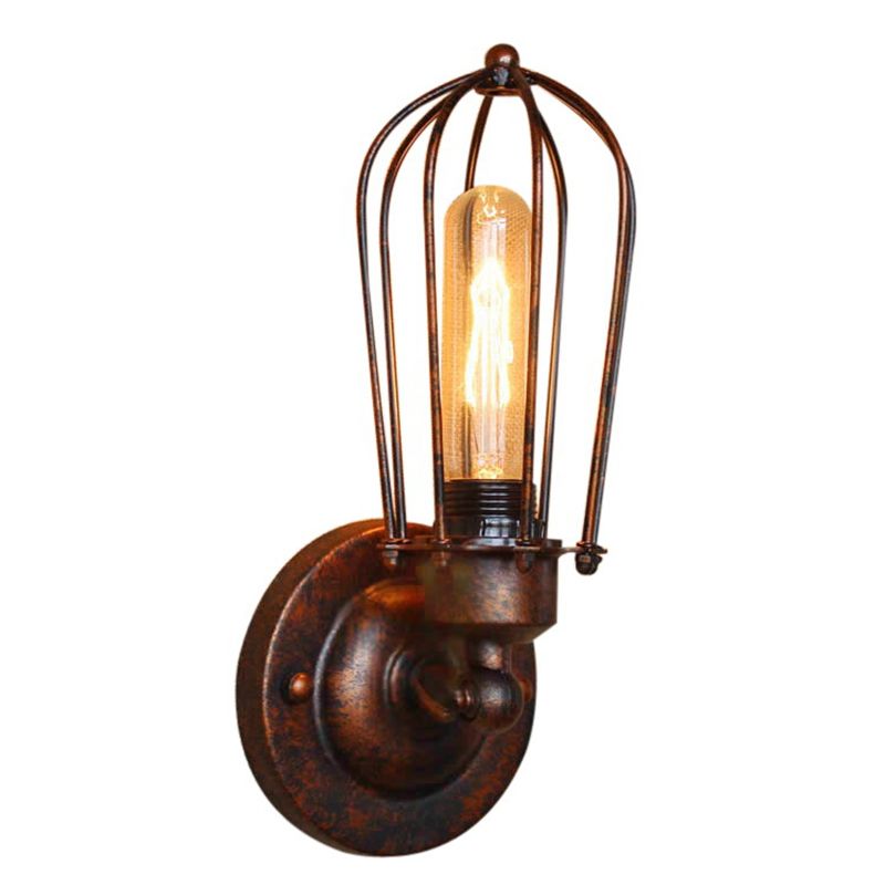 Bovevin Vintage Iron Wall Lamp, Black/Rust/Bronze/Gold/Silver