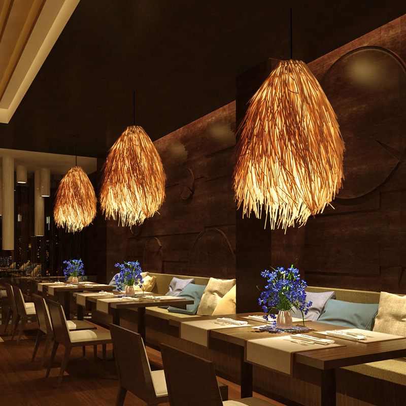 Mavodon Designer Handmade Weave Pendant Light, Rattan
