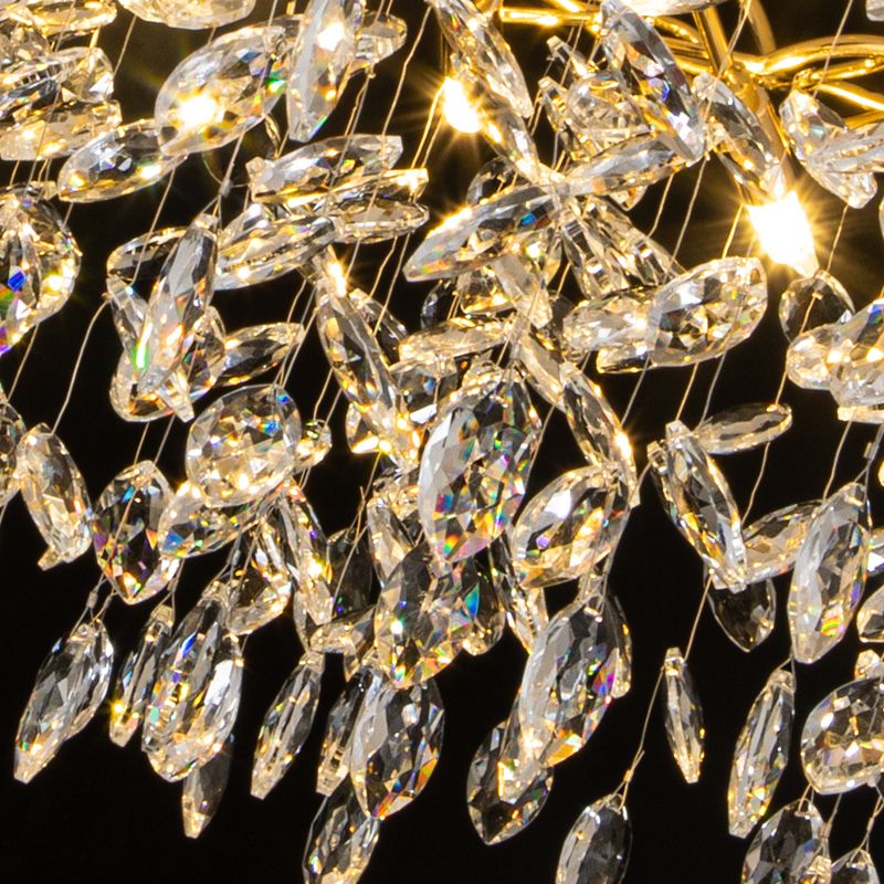 Wonatik Contemporary Gold Glass Crystal Chandelier