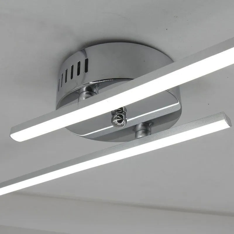 Divipos Modern Bi-Linear LED Vanity Wall Lamp, Black/Silver