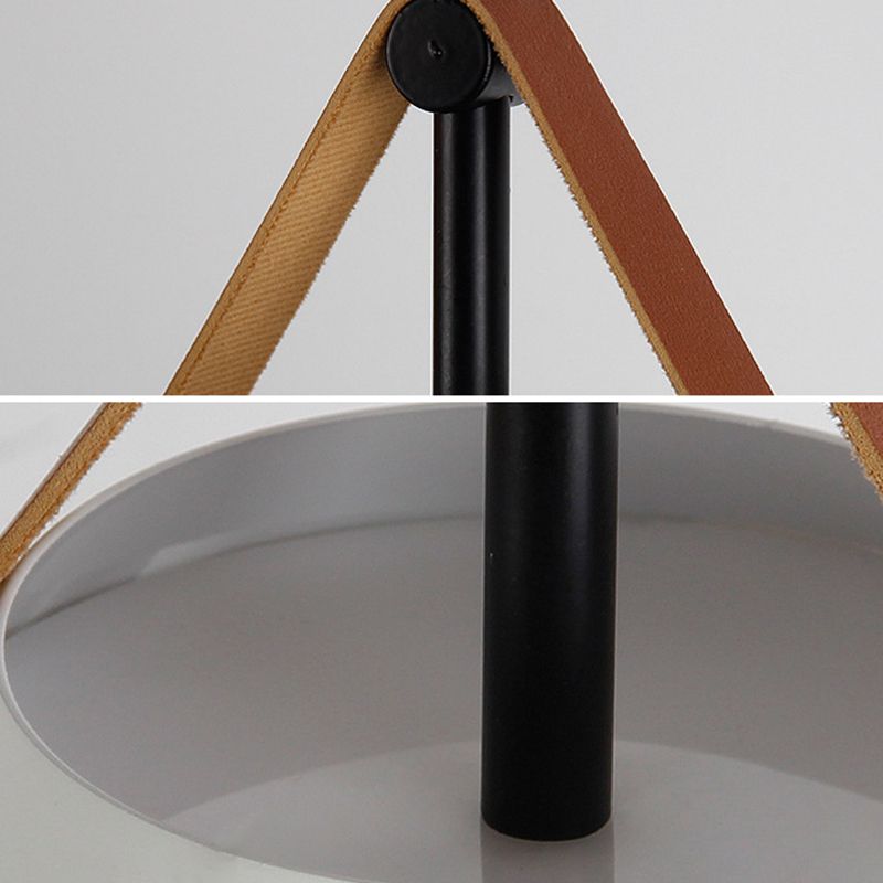 Gesituk Modern Frisbee Shaped Metal Pendant Light, Black/White