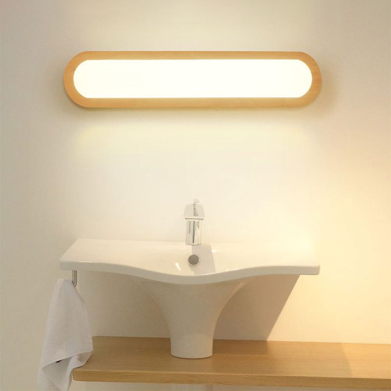 Hukulak Rectangular Wooden Energy Saving Oblong Wall Lamp