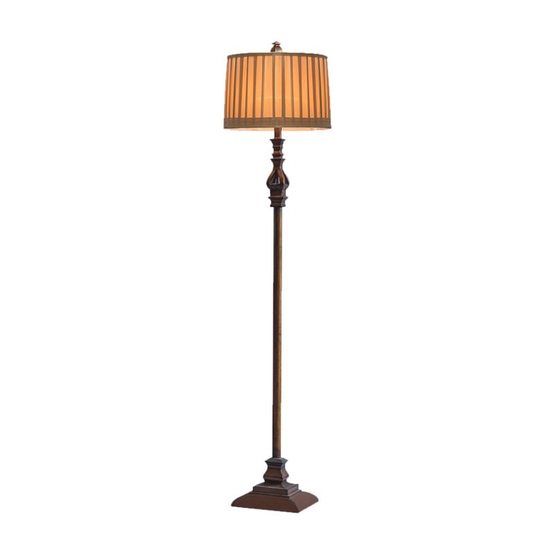 Saguber Vintage Resin/Fabric Standing Floor Lamp, Brown
