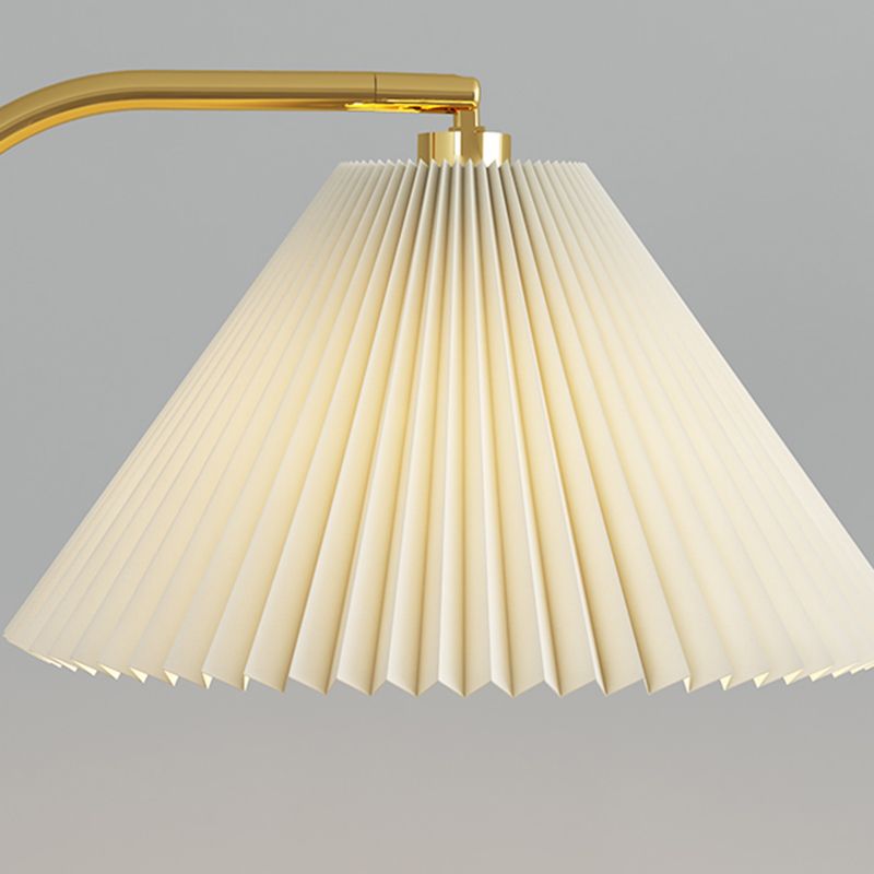 Dovemes Pleated Metal Floor Lamp With Shelves,Gold-Black/Gold