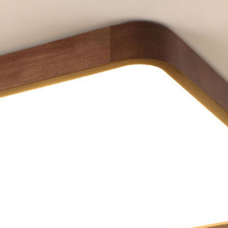 Fomalan Modern Geometric Walnut LED Flush Mount Ceiling Light