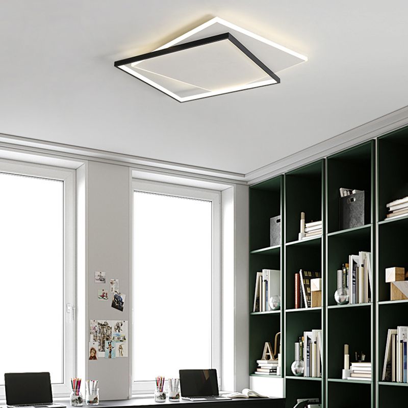 Musunor Modern Duo-Square Flush Mount Ceiling Light