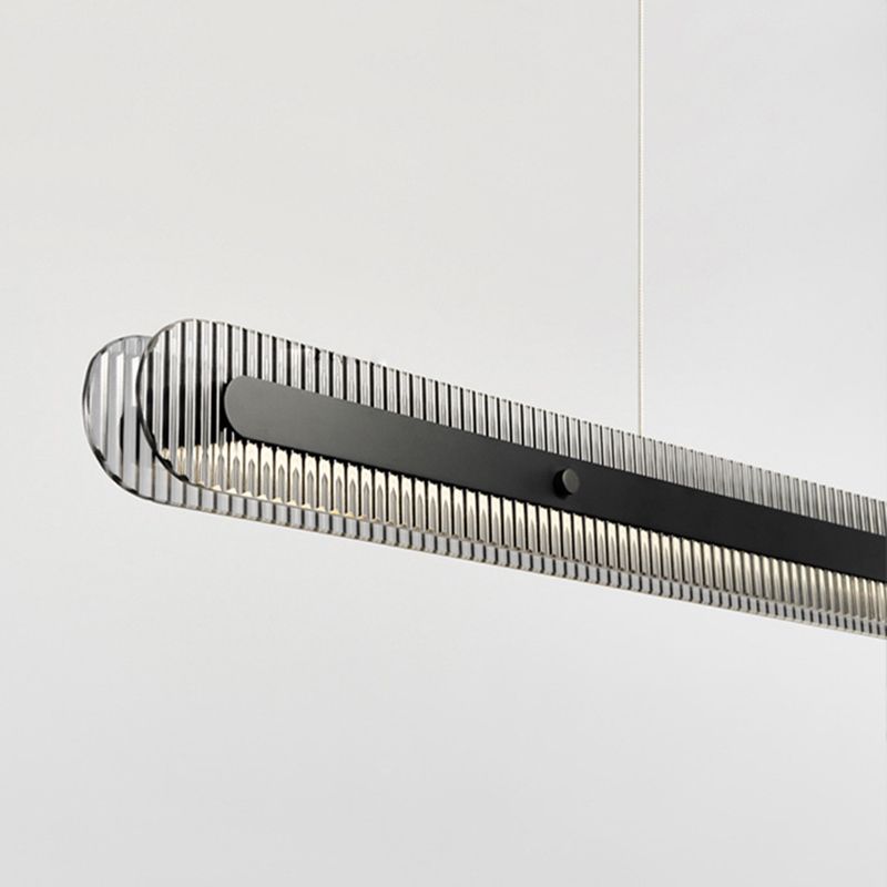 Morevil Minimalist Linear Metal/ Pendant Light, Black