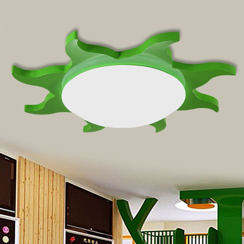 Hedatom Modern Sun Round Flush Mount Ceiling Light, Red/Yellow/Blue/Green, Bedroom