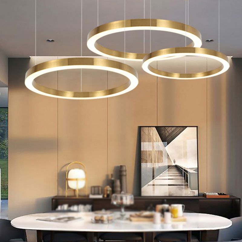 Segugis Modern Ring Metal Pendant Light, Gold