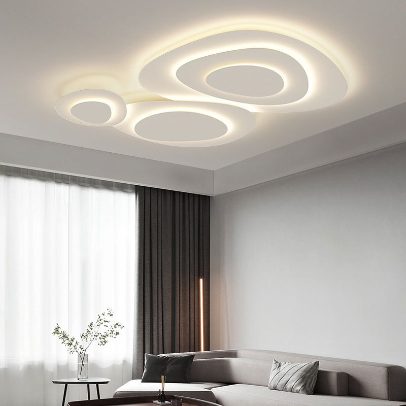 Matiput Modern Unique Shape LED White Flush Mount Ceiling Light Bedroom
