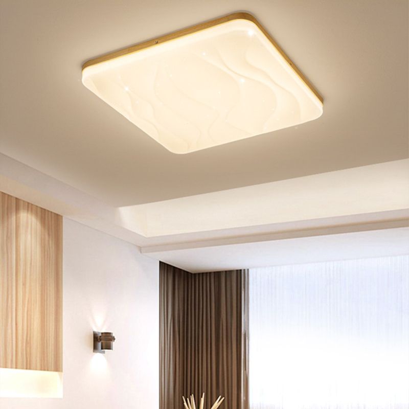 Jubenuk LED Geometric Flush Mount Ceiling Light, White