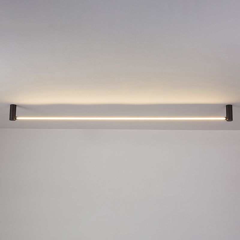 Gunadum Minimalist Linear Flush Mount Ceiling Light, Black, Hallway