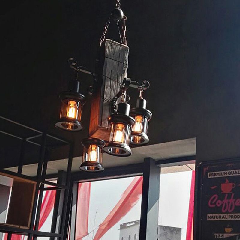 Sevuvado Industrial Lantern Wood Pendant Light