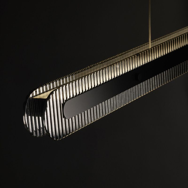 Morevil Minimalist Linear Metal/ Pendant Light, Black