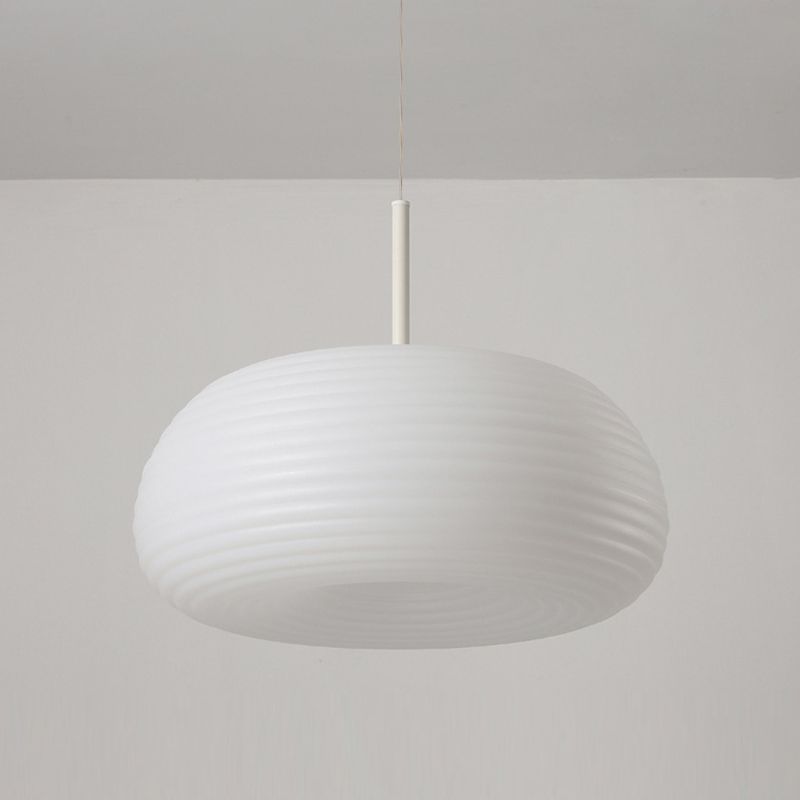 Zoriel Pendant Light White Glass Drum Shape-Neutral Decor
