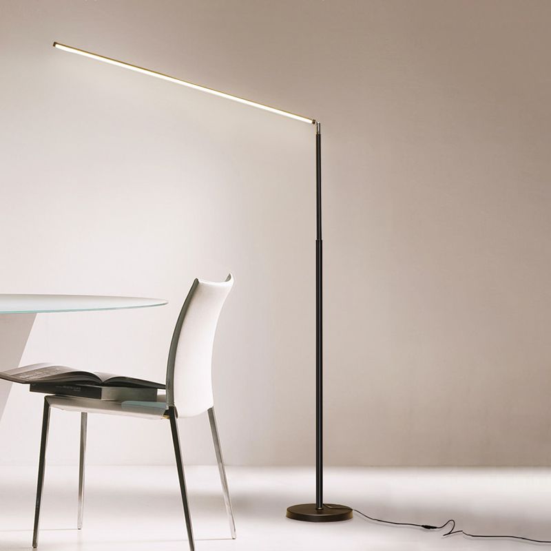 Jonitok Minimalistic Linear Floor Lamp, Metal, Black/White