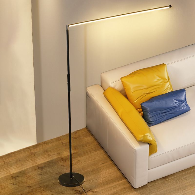 Jonitok Minimalistic Linear Floor Lamp, Metal, Black/White