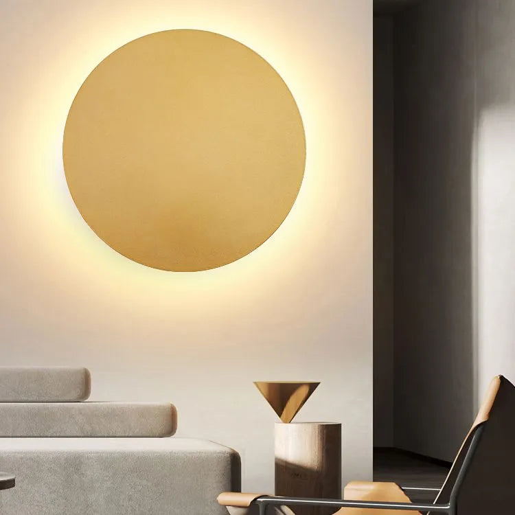 Wibupes Minimalist Round Wall Mounted Lamp, Metal, Bedside/Living Room