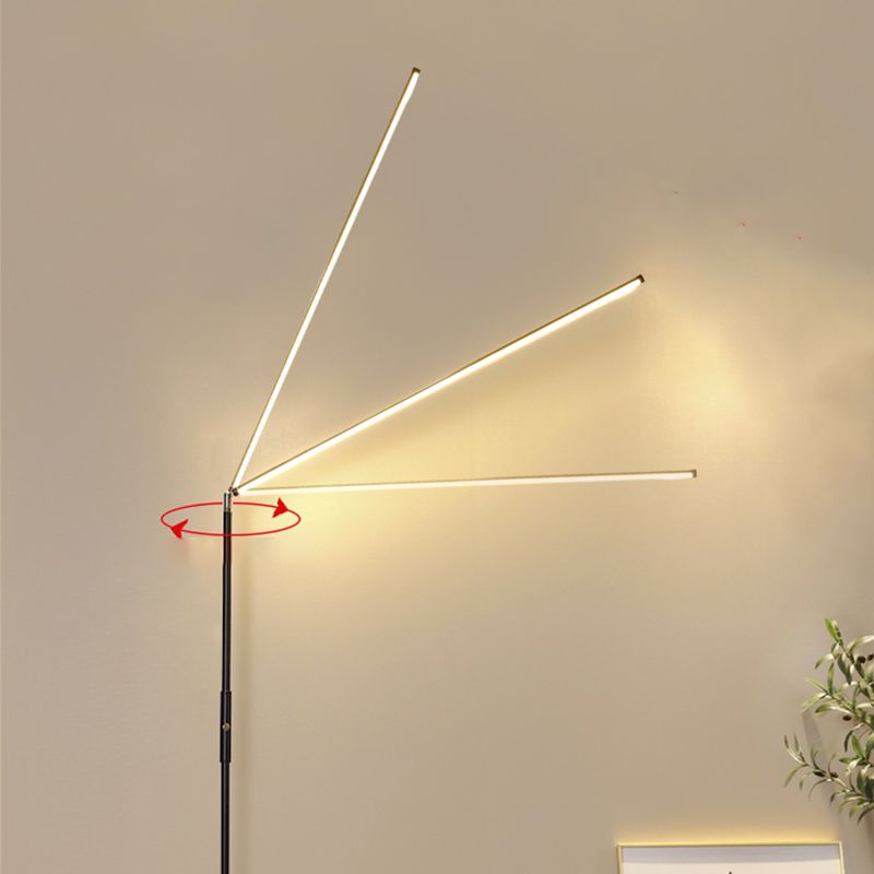 Jonitok Minimalistic Linear Floor Lamp, Metal, Black/White