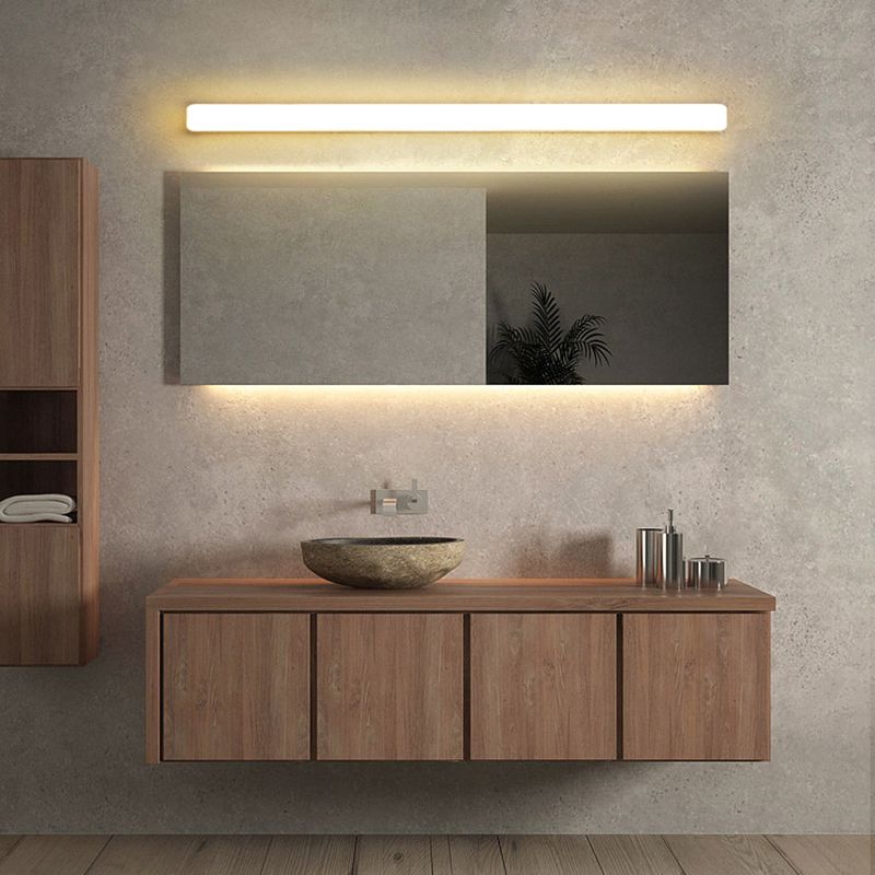 Rikives Simple White Bar Mirror Front Vanity Wall Lamp