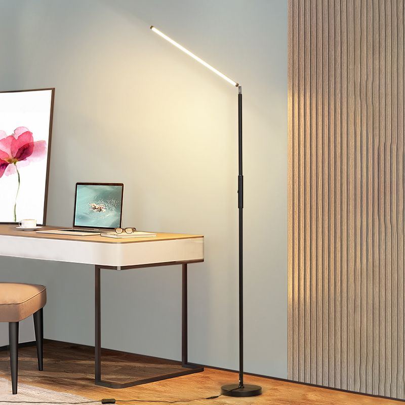 Jonitok Minimalistic Linear Floor Lamp, Metal, Black/White