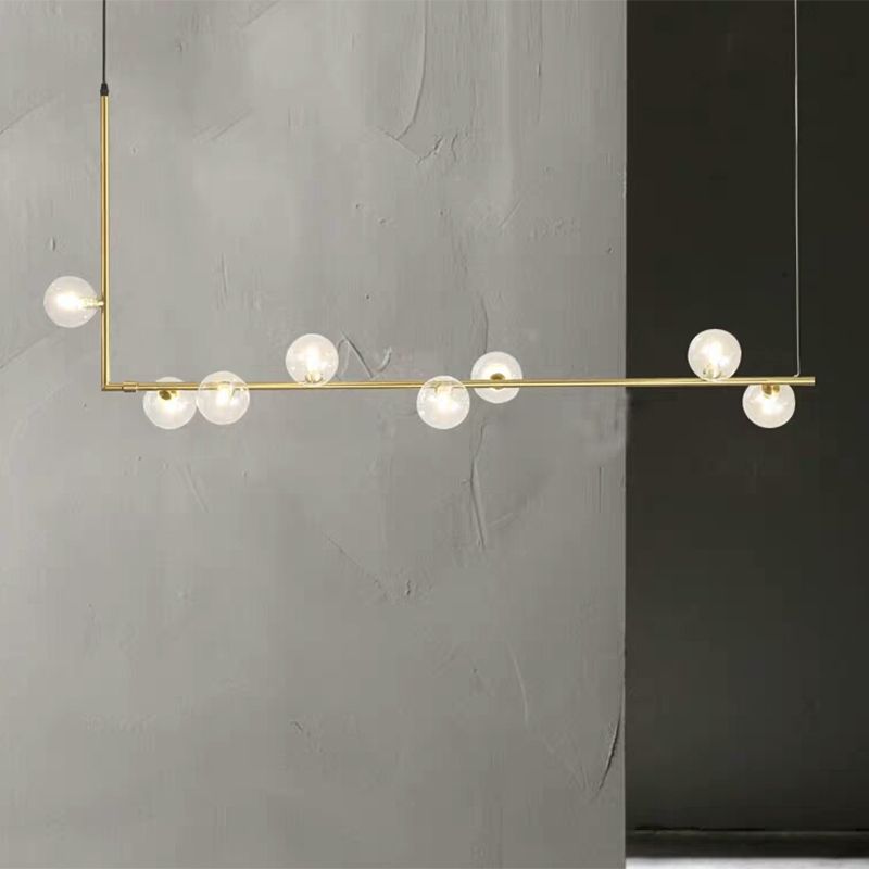 Muparol Minimalist Linear Pendant Light, Black & Gold, 6/8 Heads