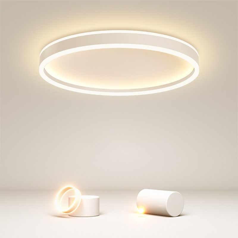 Vapevud Modern Round Led Metal Flush Mount Ceiling Light, White/Black