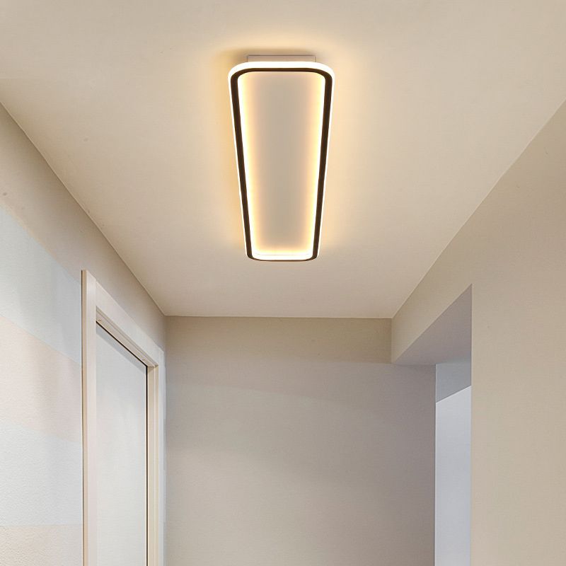 Zanumor Minimalist Flush Mount Black Frame Rectangular Ceiling Light