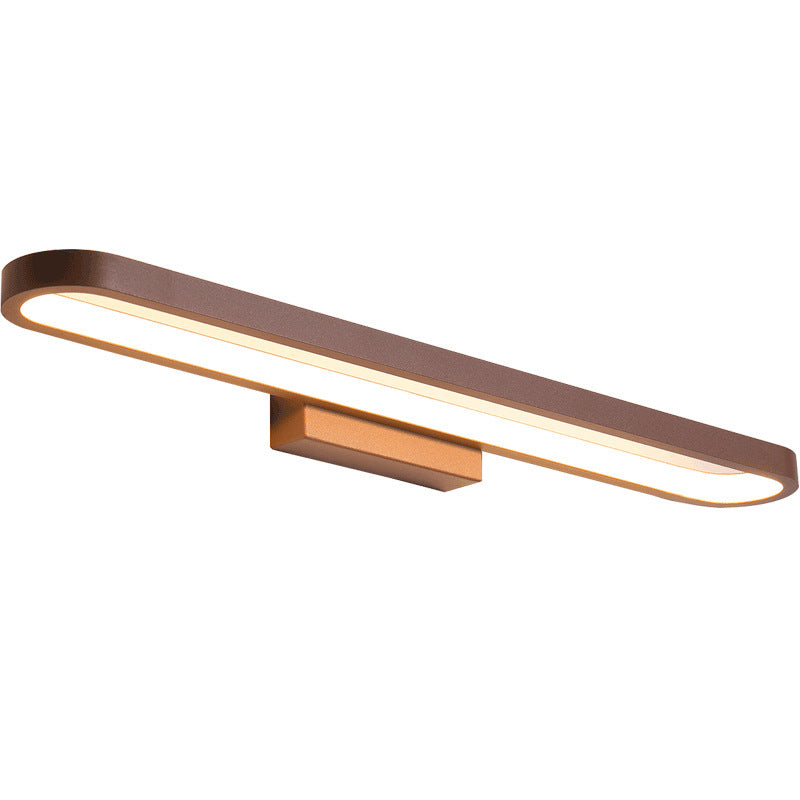 Auril Modern Wall Lamp Mirror Front, Curved, Black/Coffee-Neutral Decor
