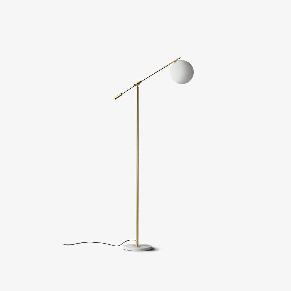 Sakomus Arc Floor Lamp, Frosted Glass & Metal