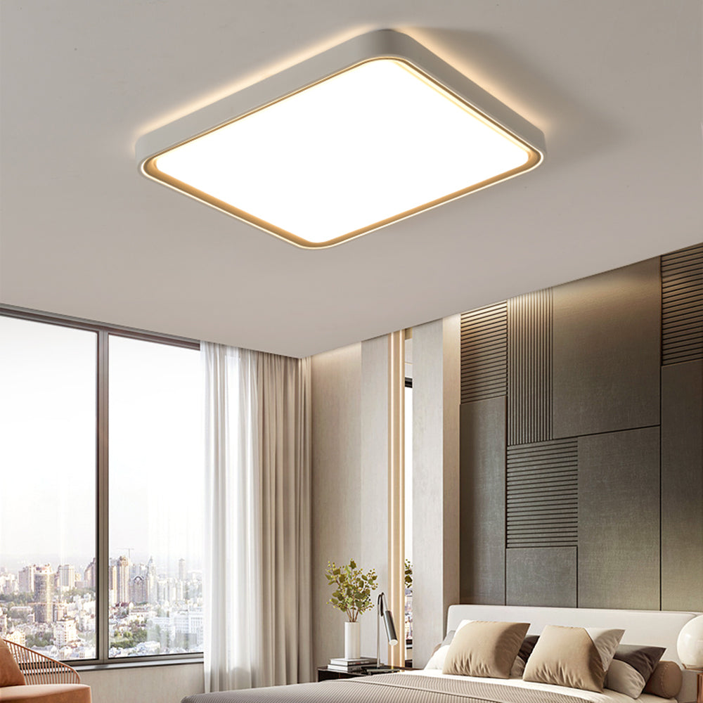 Somikem Minimalist Round/Square Metal/ Flush Mount Ceiling Light, Gold
