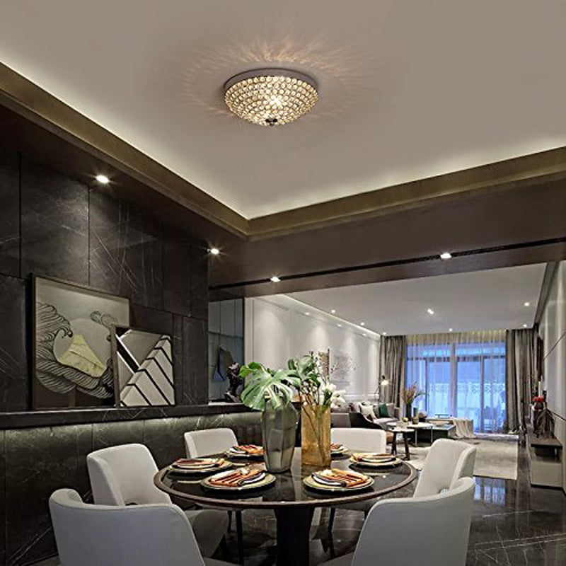 Suninoki Crystal Flush Mount Ceiling Light Glass Living Room Bedroom