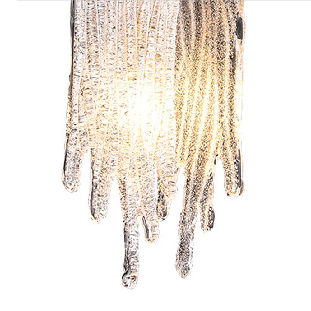 Jenilet Modern Flowing Jelly Pendant Light, Gold, Crystal/Brass