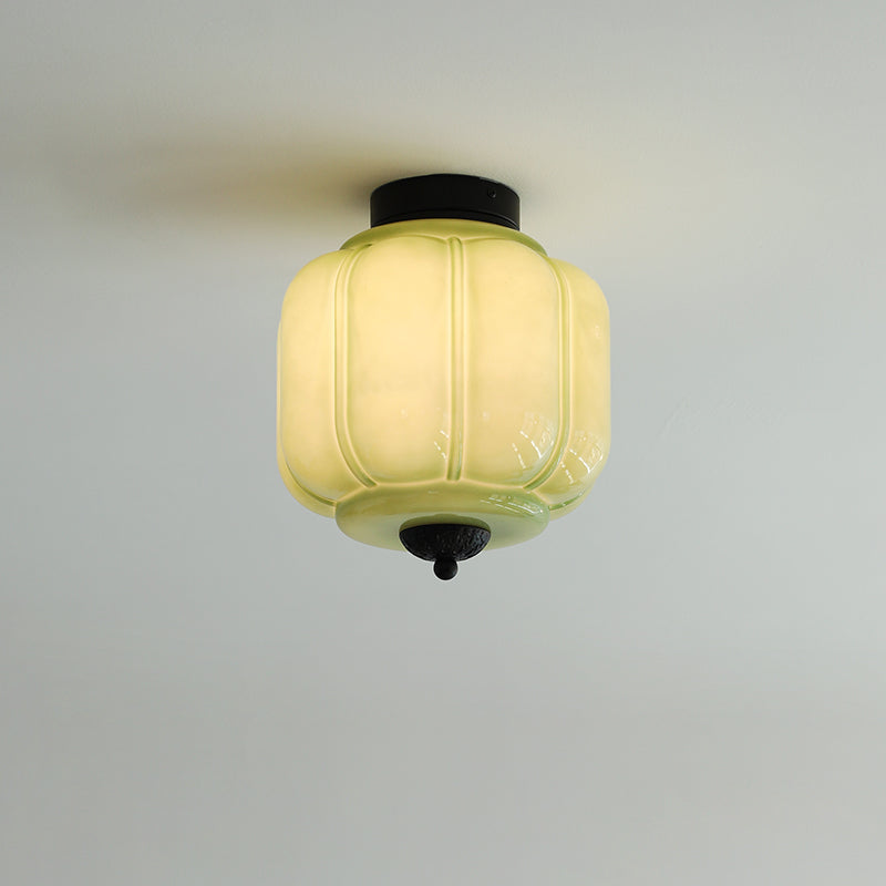 Selviro Ceiling Lamp Green Glass Brass Classic
