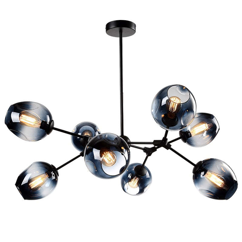 Pobibem Modern Bubble Metal Pendant Light, Black/Gold