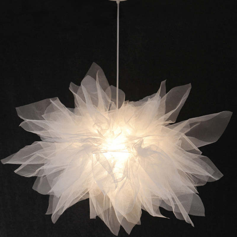 Sonanem Modern Flower Fabric Pendant Light, Bedroom, White
