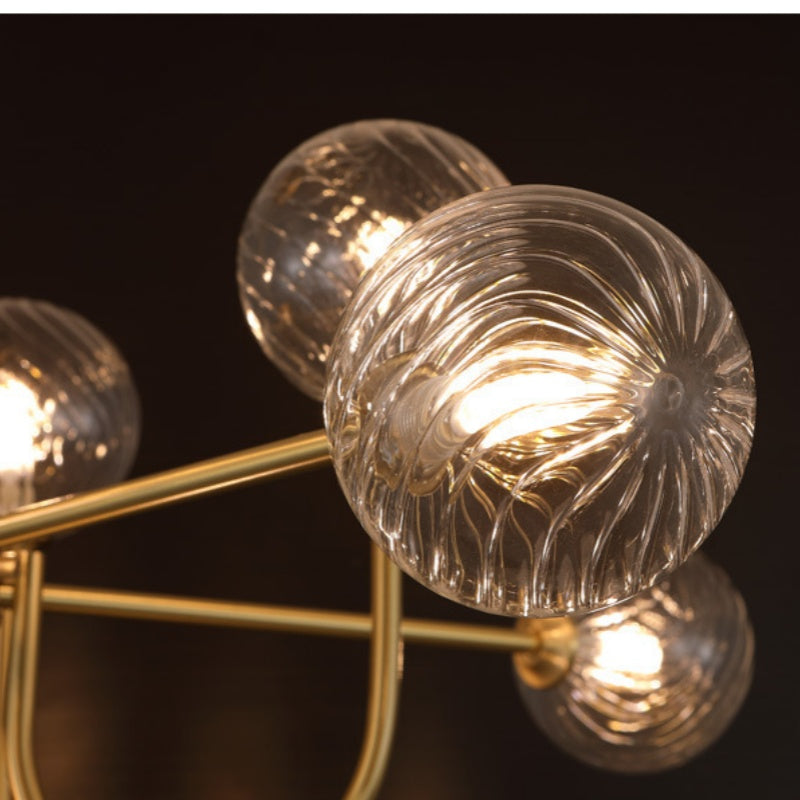 Jimotut Modern LED Chandelier Gold Glass Living/Dining Room/Bedroom
