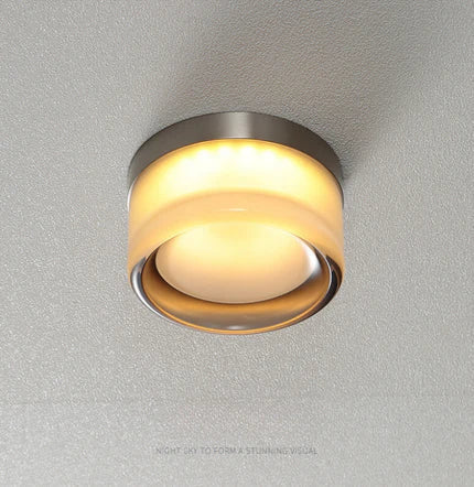 Milotud Modern Mini Drum Metal/ Outdoor Wall Lamp, Transparent