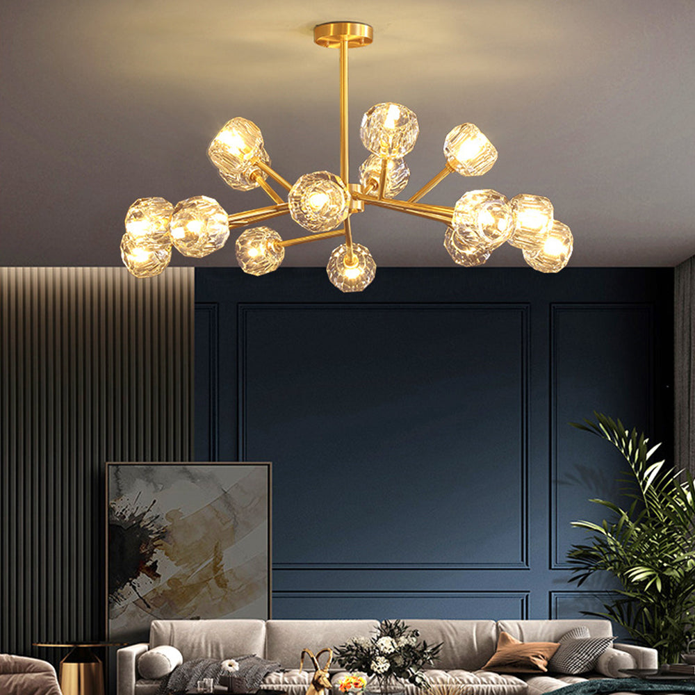 Badimon Modern Blown Metal Pendant Light, Gold