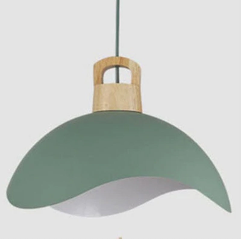 Hobokik Colorful Shade Single Pendant Lights, Wood & Metal