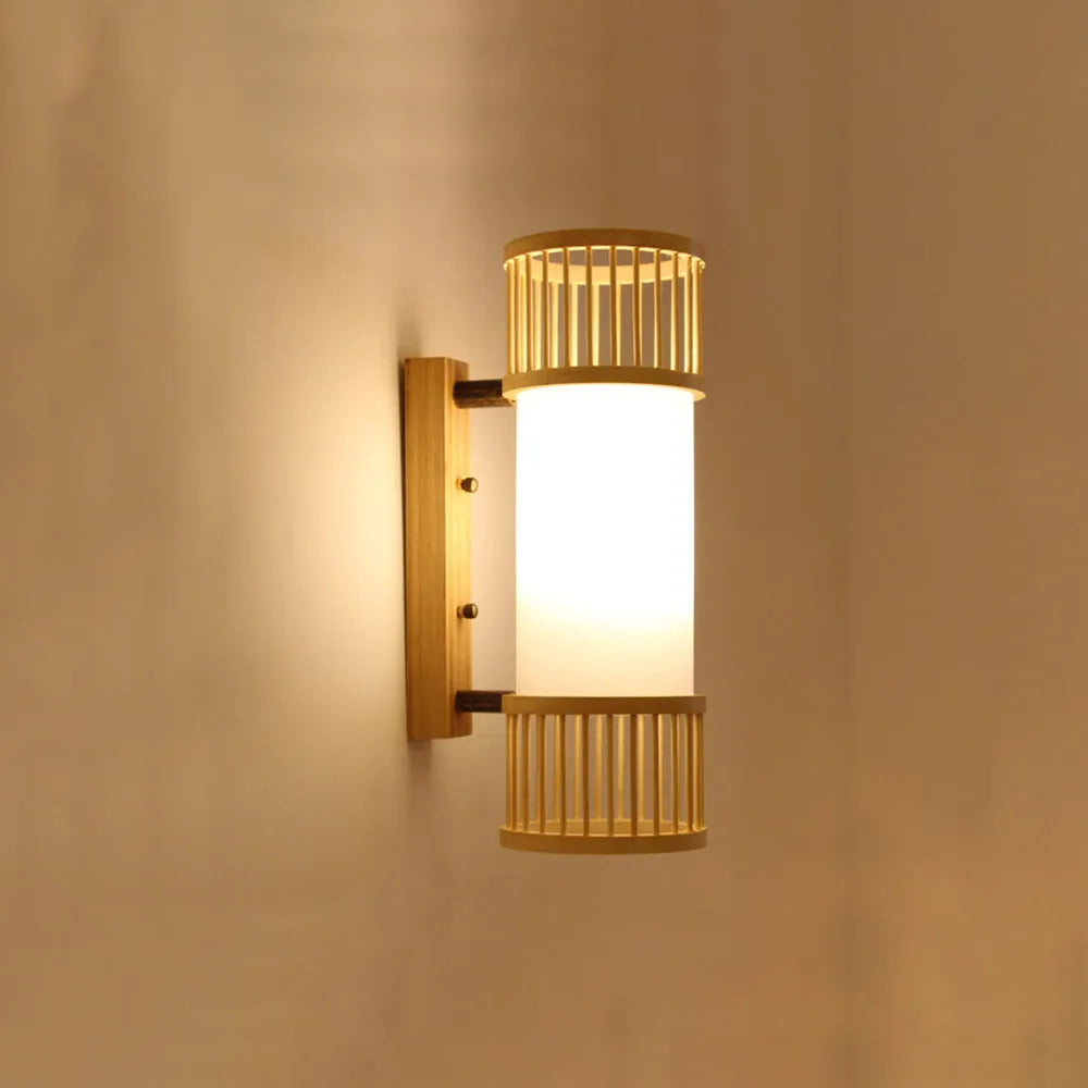 Kekipam Wall Lamp Rustic, Kekipam Rattan Weaving LED, Hallway Wall Sconce