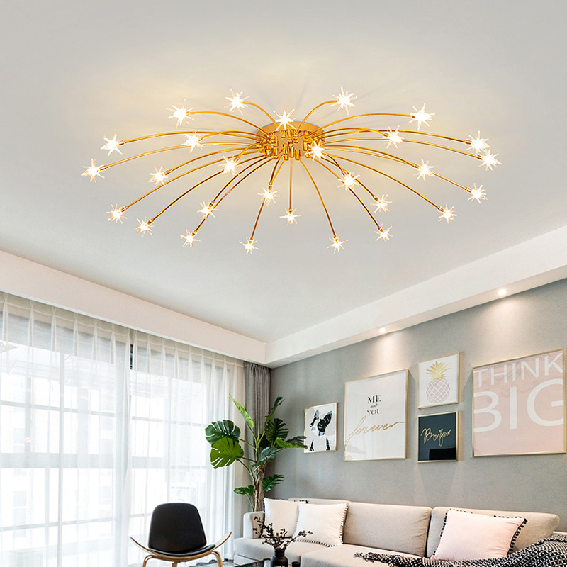 Riteluru Art Deco Starry Flush Mount Ceiling Light