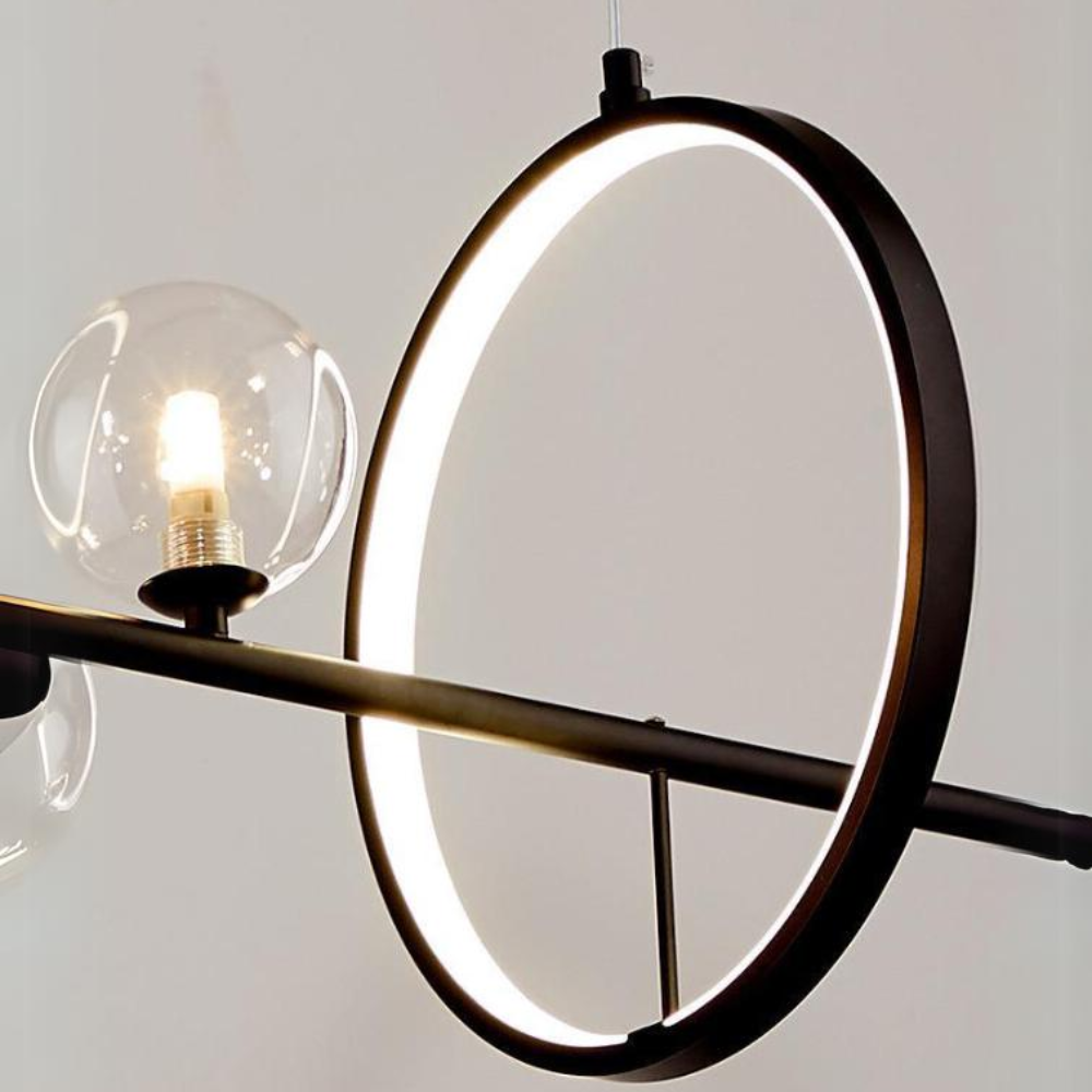 Lasogul Modern LED Chandelier Gold Glass Living/Dining Room