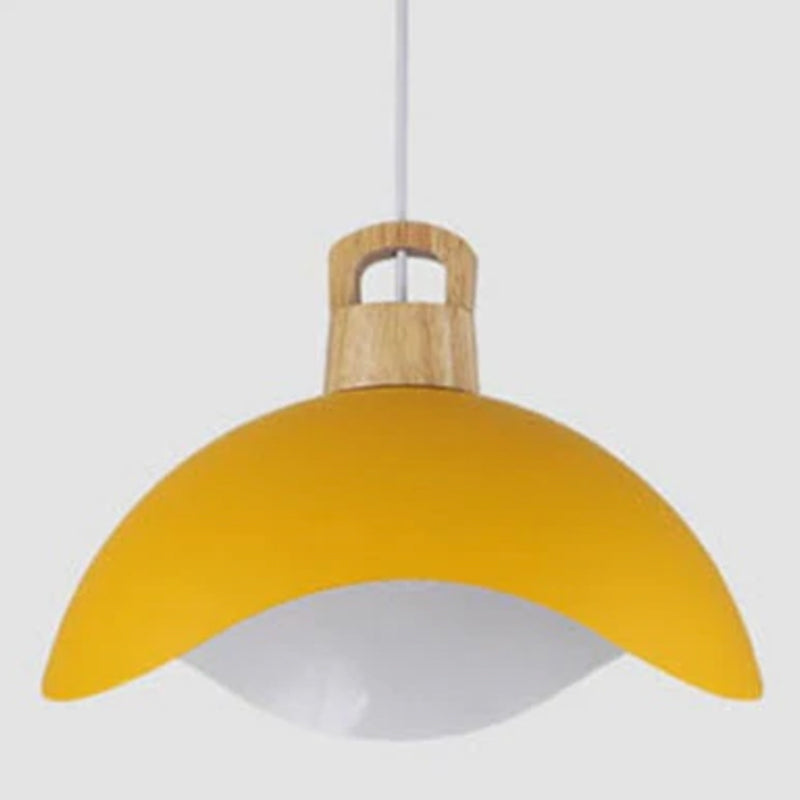 Hobokik Colorful Shade Single Pendant Lights, Wood & Metal