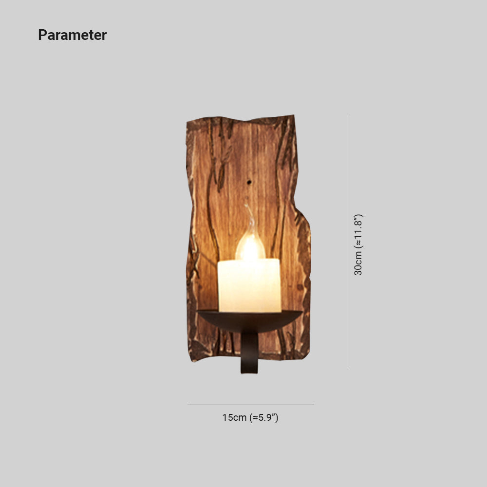 Venorik Wall Lamp Rectangular Vintage, Wood/Metal, Bedroom