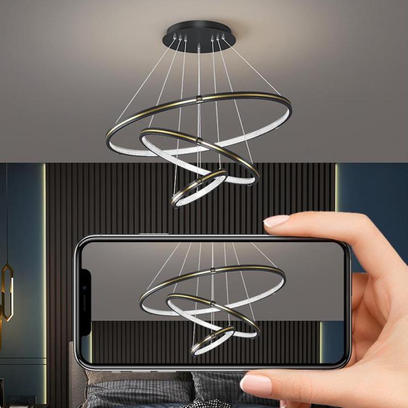 Pavunal LED Rings Adjustable Pendant Light For Living Room &Dining Room