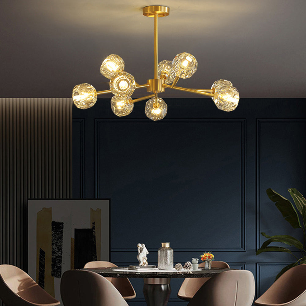 Badimon Modern Blown Metal Pendant Light, Gold