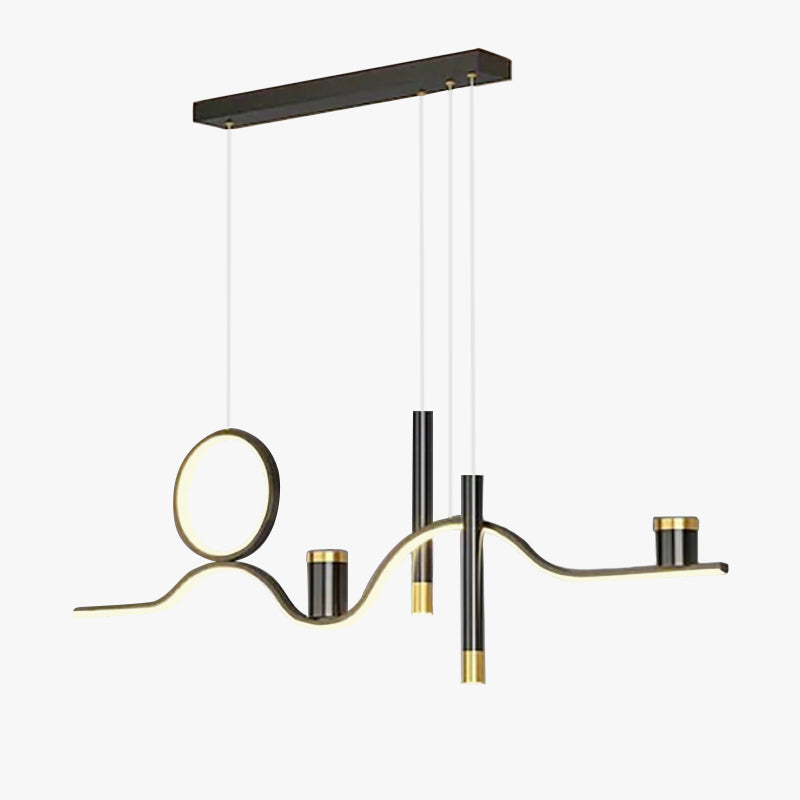 Hodutis Modern Metal Linear Starry Night Pendant Light, Black