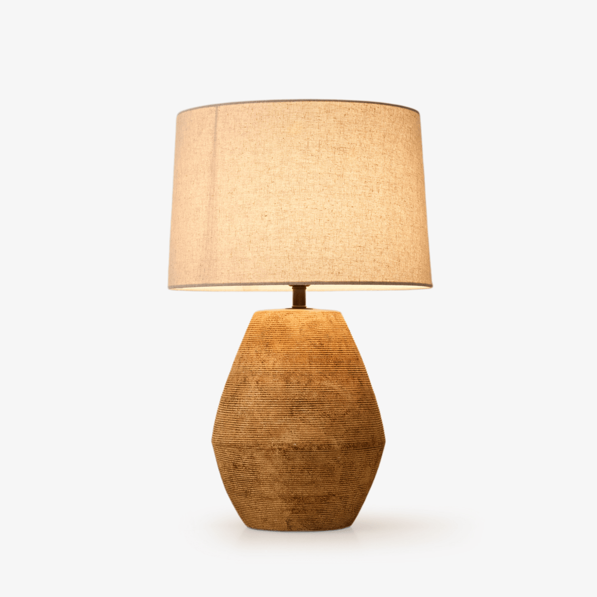 Textured Terracotta Toned Table Lamp